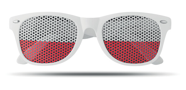 Ochelari de soare fotbal Flag Fun - Alb
