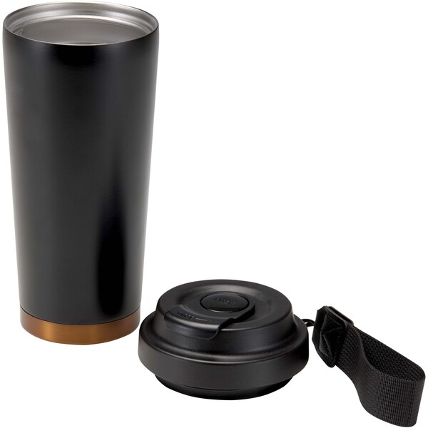 Hampton 480 ml RCS recycled stainless steel double wall vacuum insulated tumbler - Black