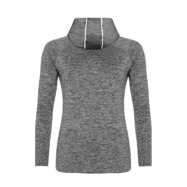 Women's Cool Cowl Neck Top - Grey Melange / XL