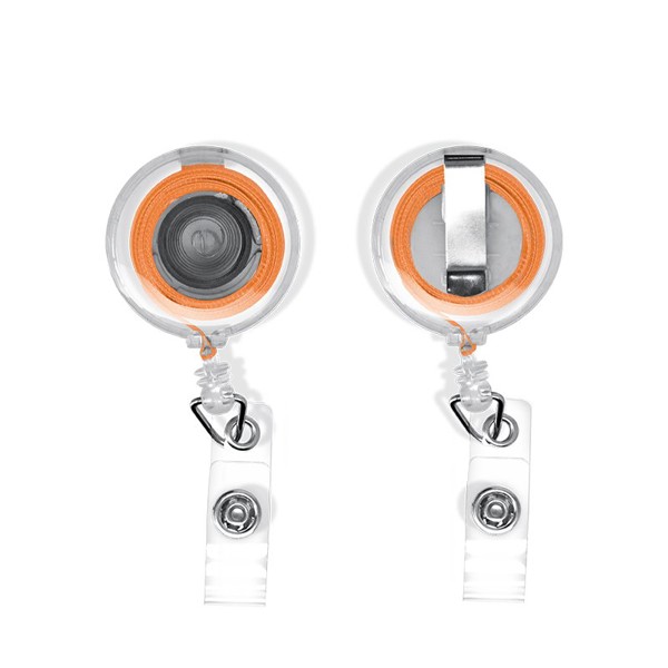 BADGE : PORTE-BADGES RETRACTABLE AVEC METRE RUBAN SOUPLE 1 m - Noir