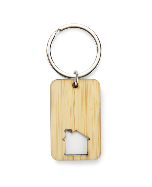 Bamboo keychain CARVE - white