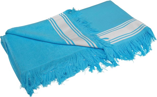 Fouta Towel - Turquoise / White