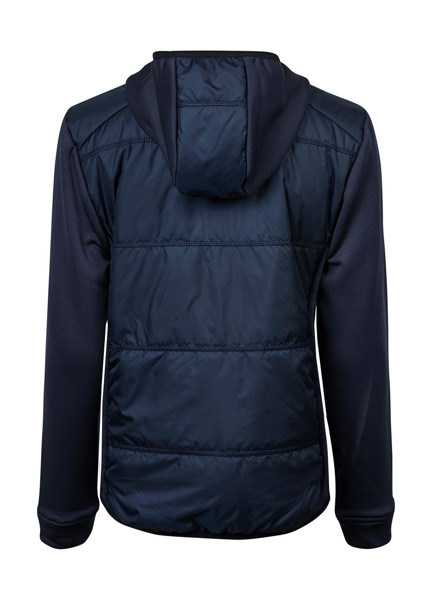 Womens Hybrid-Stretch Hooded Jacket - Deep Green / Black / 3XL