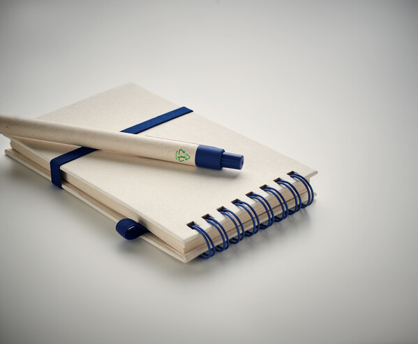 Carnet en carton de lait recycl Mito Set - Bleu