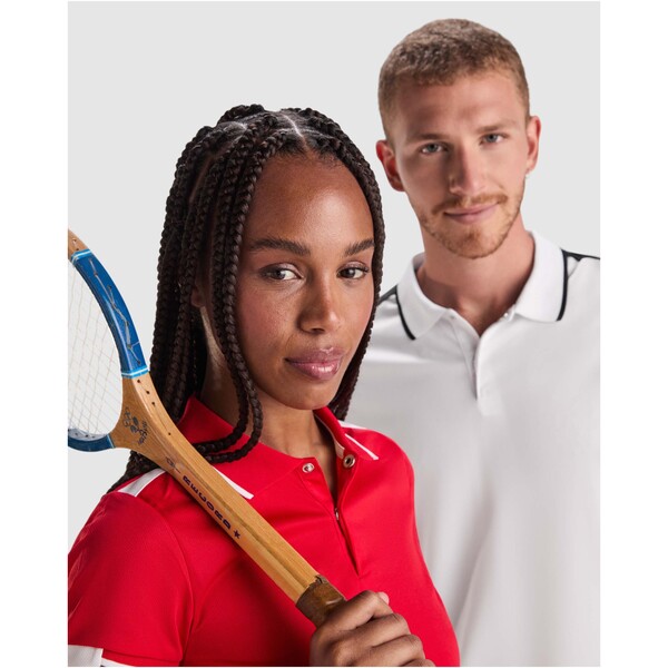 Polo sportiva a maniche corte da uomo da 150 g/m² Tamil - Rosso / Bianco / L