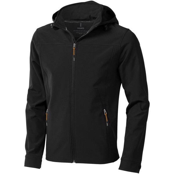 Langley men's softshell jacket - Solid Black / 3XL
