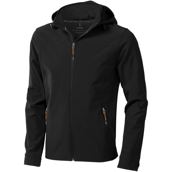 Langley men's softshell jacket - Solid black / XS