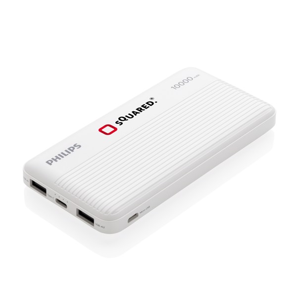 Philips 10.000 mAh slim powerbank, hvid