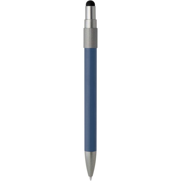 Stylo bille recyclé RCS avec stylet et toupie antistress (encre bleue) Rill - Bleu océan