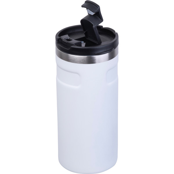 Vacuum drinking cup, 450 ml SILVIO - White