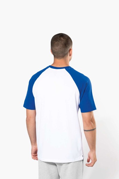 Baseball - Short-Sleeved Two-Tone T-Shirt - White / Black / M