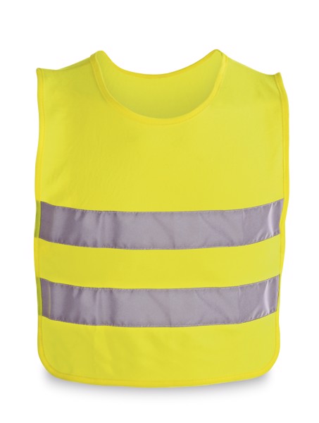MIKE. 100% polyester reflective kids’ vests - Yellow