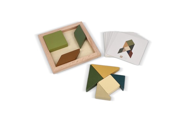 InSideOut Tangram en bois think IQ puzzle - Assortiment fluorescent