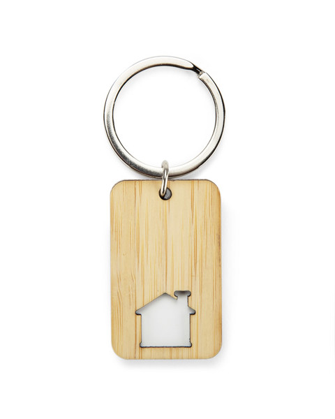 Bamboo keychain CARVE - white