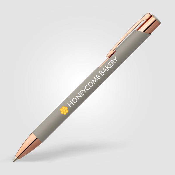 Stylo Crosby Softy Rose Gold - Argent / Jet d’encre 4 couleurs