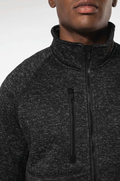 Men's Full Zip Heather Jacket - Dark Khaki Melange / 3XL