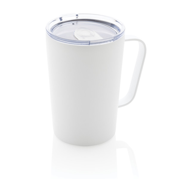 RCS Recycled stainless steel modern vacuum mug with lid - White