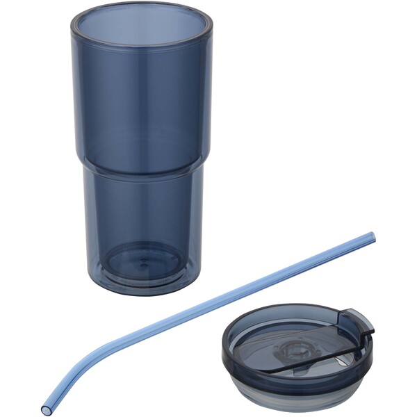 Archer 480 ml double wall plastic tumbler - Ocean Blue