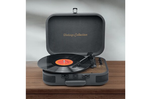 MT-207|Muse Vintage Turntable with BT-out - Dark Grey