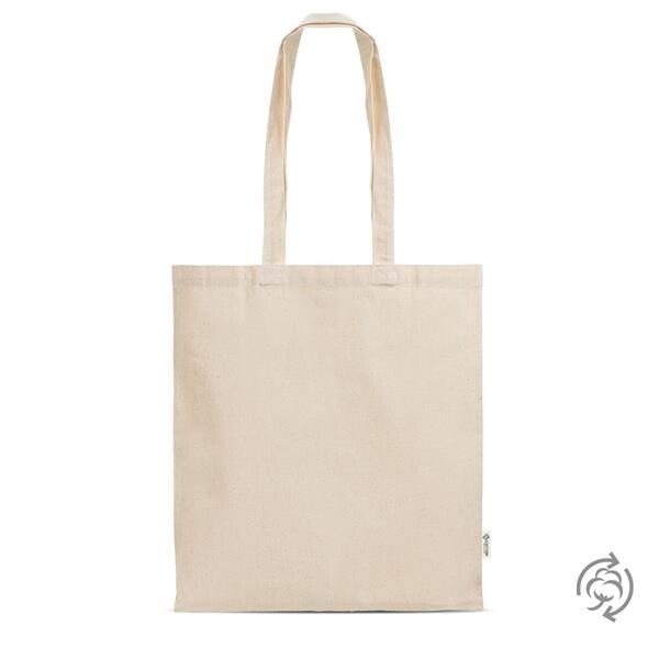 Saco Algodão Reciclado, Alças Compridas, 180G/M² - Crú