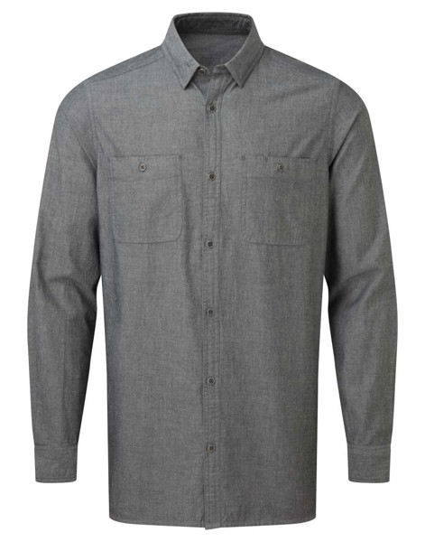 MUŠKA ORGANSKA KOŠULJA OD ŠAMBREA ​​IZ POŠTENE TRGOVINE - Siva Denim / M