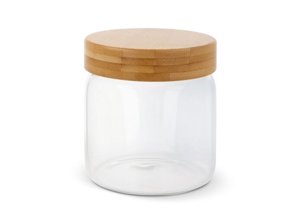 Canister glass &amp; bamboo 600ml