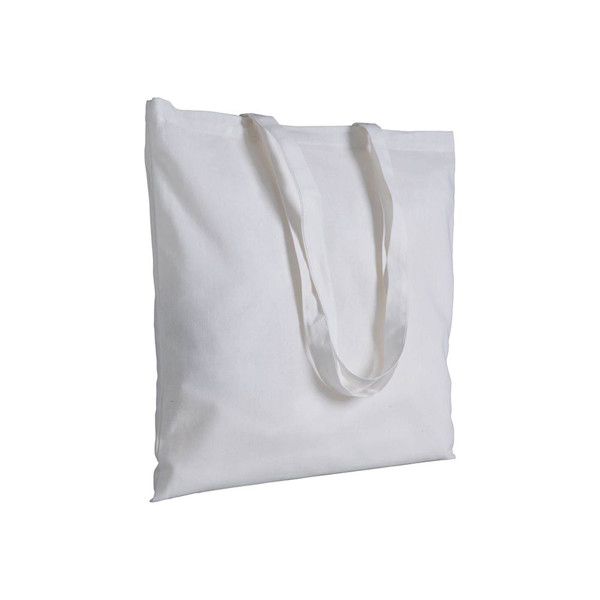 Shopper Aus Segeltuch 280 G-M2, Lange Griffe - Weiß