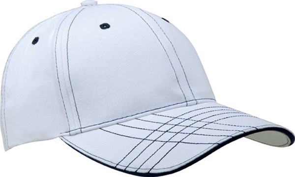6 Panels Fashion Cap - White / Navy