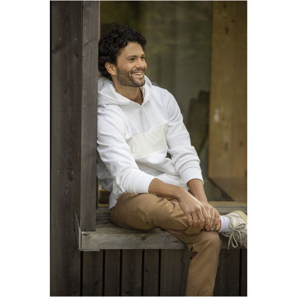 Sayan Kapuzenpullover mit halbem Reißverschluss für Herren - weiss / XS
