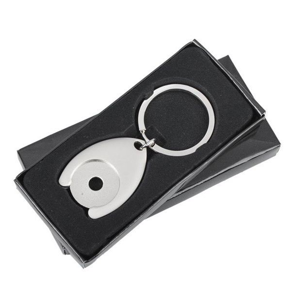 Disc token metal keyring