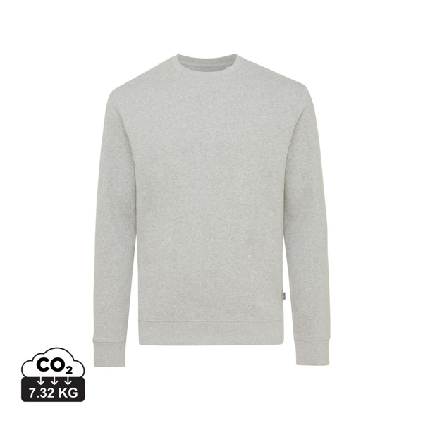 Pull à col rond en coton recyclé non teinté Iqoniq Denali - Heather Grey / M