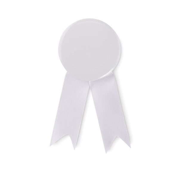 Ribbon style badge pin Lazo - White