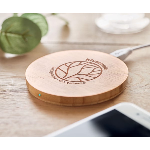 Wireless charger bamboo 5W Rundo - Wood