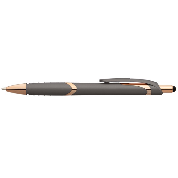 Stylo Joplin Softy Rose Gold avec Stylet - Taupe / Jet d’encre 4 couleurs