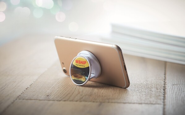 Full colour foldable phone stand and holder - Black