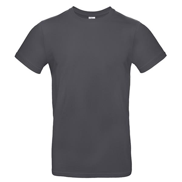 T-Shirt B&C #E190, Tam. Grande Cores - 100% Algodão (Investindo Em Better Cotton) - Cinza Escuro / 3XL