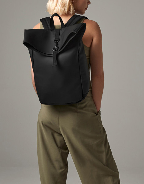 Matte Pu Rolltop Backpack - Black / ONE SIZE