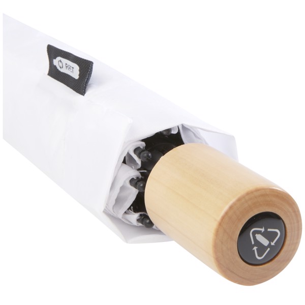 Parapluie 21" pliable windproof en PET recyclé Birgit - Blanc