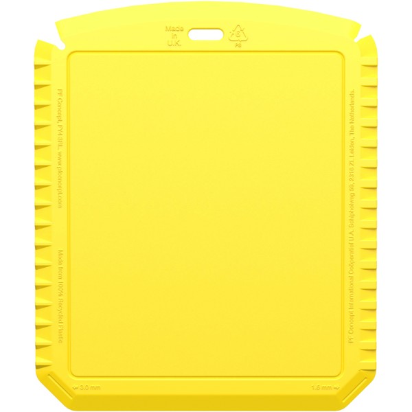 Thrym rectangular recycled plastic ice scraper - Yellow