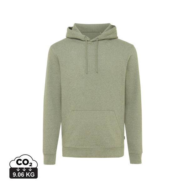 Sweat à capuche en coton recyclé et non teinté Iqoniq Torres - Heather Green / XXS