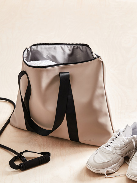 Vinga Baltimore tote bag, 16.5L, nubuck PU - Greige