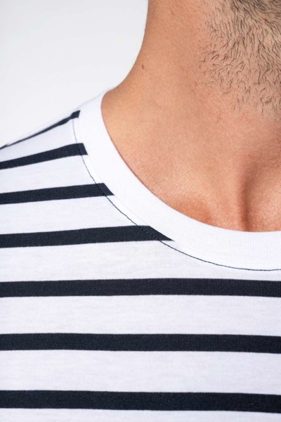 Striped Short Sleeve Sailor T-Shirt With Pocket - Striped White / Red / S