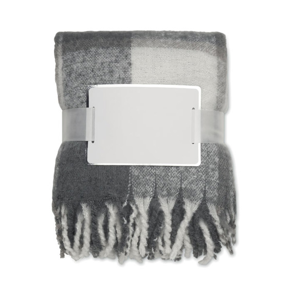 Chequered mohair blanket Quet - Grey