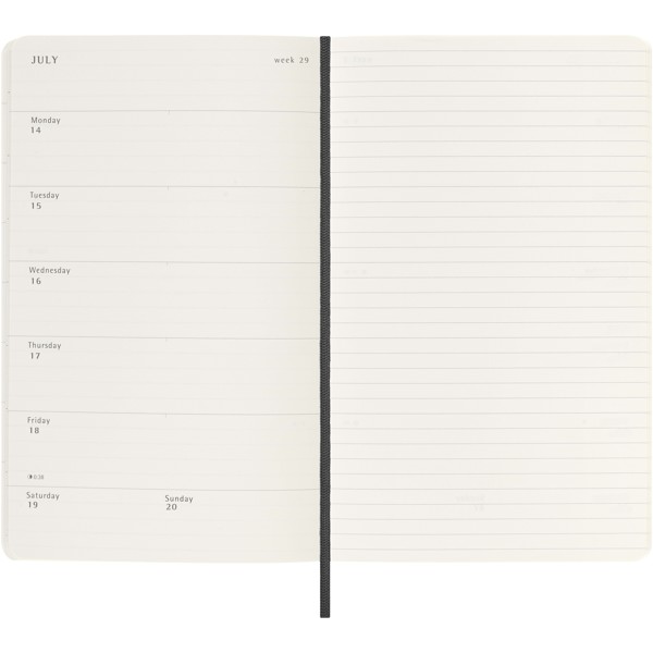 Moleskine soft cover 12 month weekly L planner - Solid Black