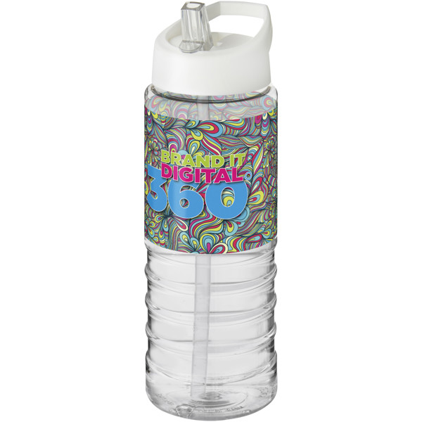 H2O Active® Treble 750 ml Sportflasche mit Ausgussdeckel - transparent / weiss