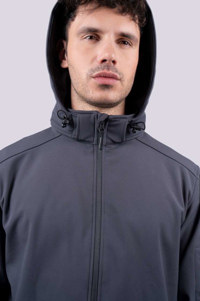 Men’S 3-Layer Detachable Hooded Softshell Jacket - Black / M