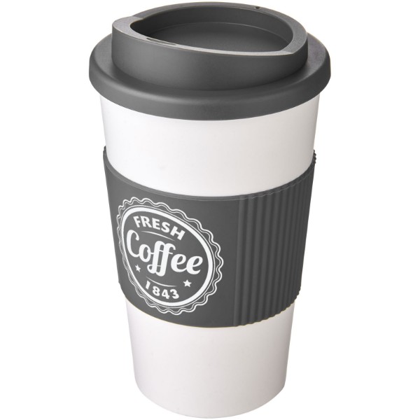 Copo térmico com pega de 350 ml Americano® - Branco / Cinzento
