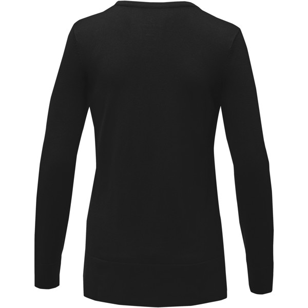 Pulôver com gola em V para mulher "Stanton" - Preto liso / 2XL