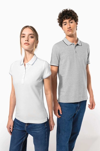 Ženska polo majica kratkih rukava - Bijela / Siva / Plava / XL