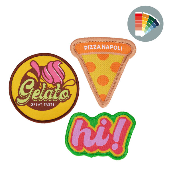 Woven patch with merrow border - 10cm / 3M adhesive